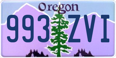 OR license plate 993ZVI