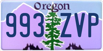 OR license plate 993ZVP