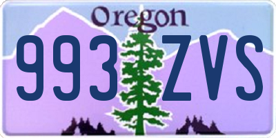 OR license plate 993ZVS