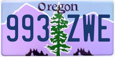 OR license plate 993ZWE
