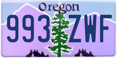 OR license plate 993ZWF