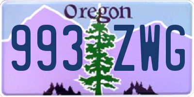 OR license plate 993ZWG