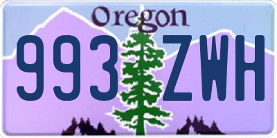 OR license plate 993ZWH