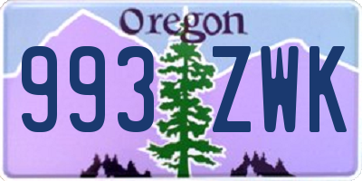 OR license plate 993ZWK