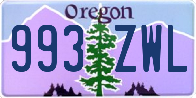 OR license plate 993ZWL