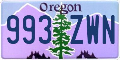 OR license plate 993ZWN