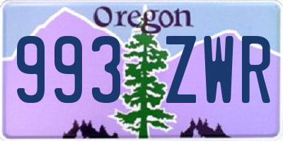 OR license plate 993ZWR
