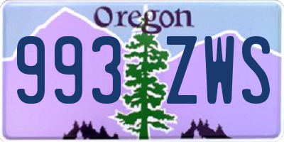 OR license plate 993ZWS