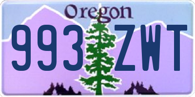 OR license plate 993ZWT