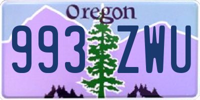 OR license plate 993ZWU