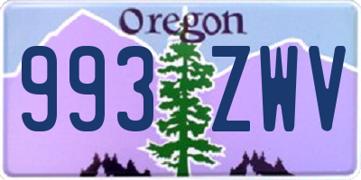 OR license plate 993ZWV