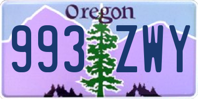 OR license plate 993ZWY