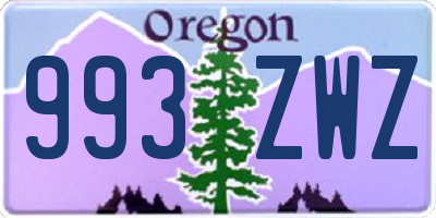 OR license plate 993ZWZ
