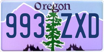 OR license plate 993ZXD