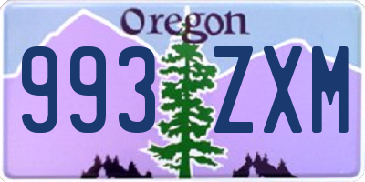 OR license plate 993ZXM