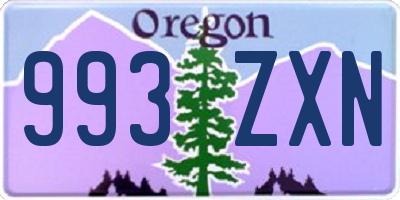OR license plate 993ZXN