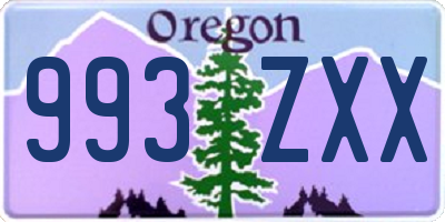 OR license plate 993ZXX