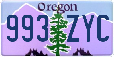 OR license plate 993ZYC