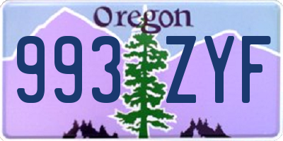 OR license plate 993ZYF