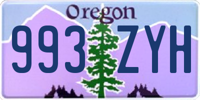 OR license plate 993ZYH