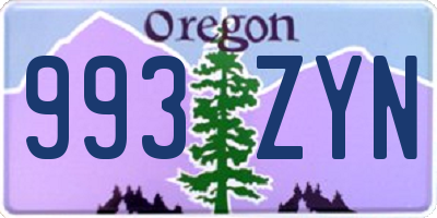 OR license plate 993ZYN