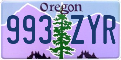 OR license plate 993ZYR