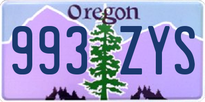 OR license plate 993ZYS