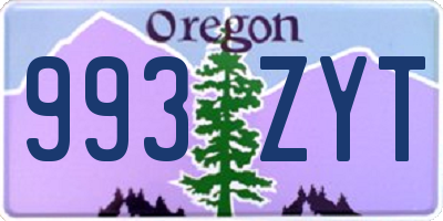 OR license plate 993ZYT