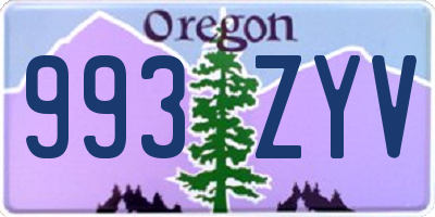 OR license plate 993ZYV