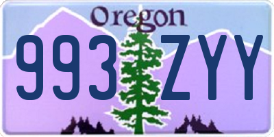 OR license plate 993ZYY