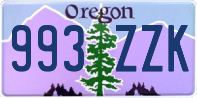 OR license plate 993ZZK