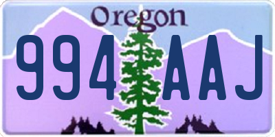OR license plate 994AAJ