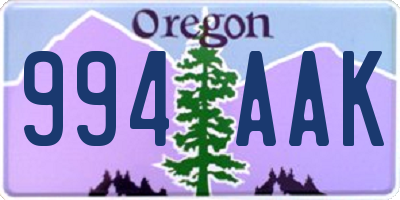 OR license plate 994AAK
