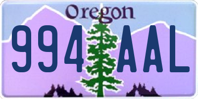 OR license plate 994AAL