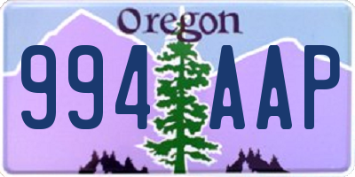 OR license plate 994AAP