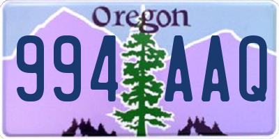 OR license plate 994AAQ
