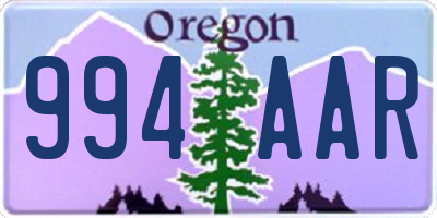 OR license plate 994AAR