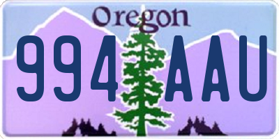 OR license plate 994AAU