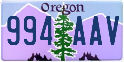 OR license plate 994AAV