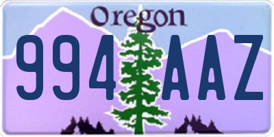 OR license plate 994AAZ
