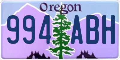 OR license plate 994ABH