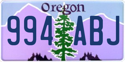 OR license plate 994ABJ