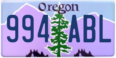 OR license plate 994ABL