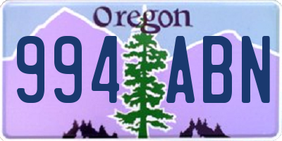 OR license plate 994ABN