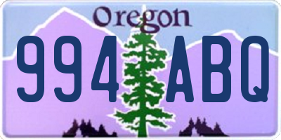 OR license plate 994ABQ