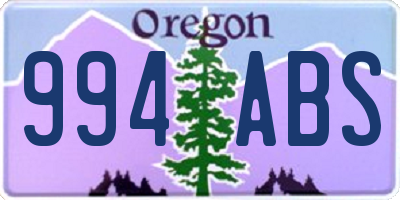 OR license plate 994ABS