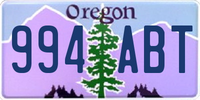 OR license plate 994ABT