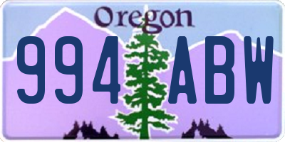 OR license plate 994ABW