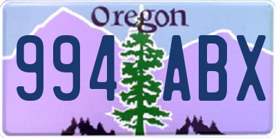 OR license plate 994ABX