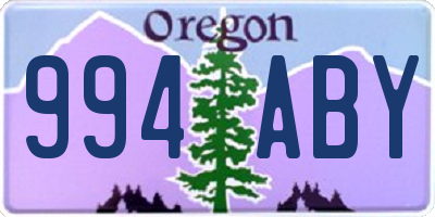 OR license plate 994ABY